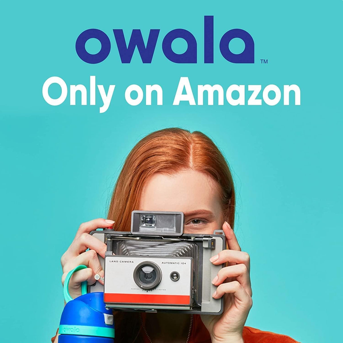 Owala FreeSip - Botella de agua de acero inoxidable de 24 onzas Foggy Tide