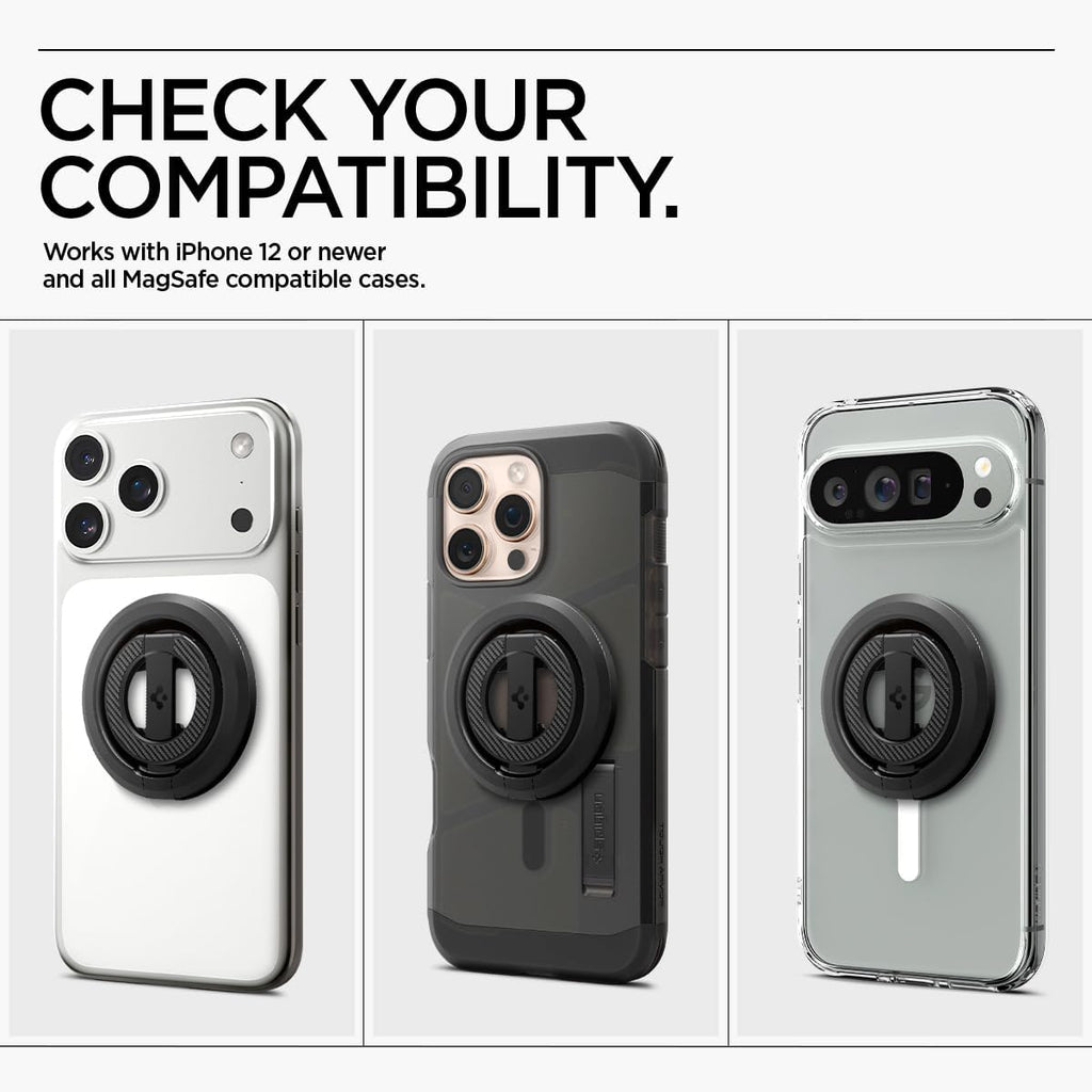 Spigen para agarre de teléfono MagSafe, soporte para teléfono con imán dual