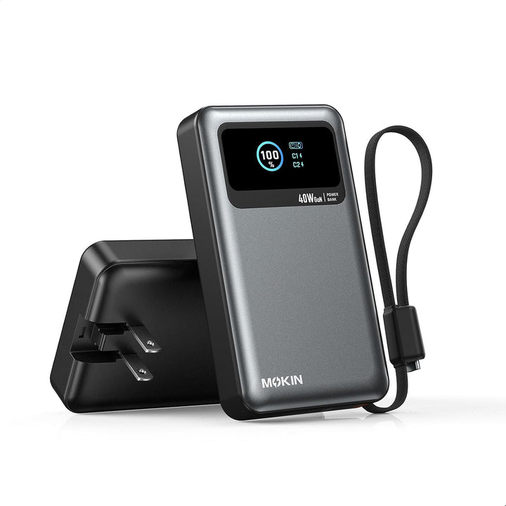 MOKiN Banco de energía 3 en 1, cargador portátil de 10000 mAh 40 W...