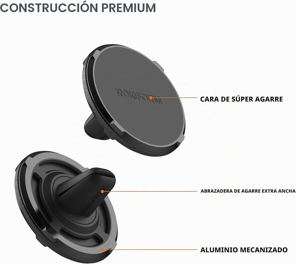 Rokform Soporte de teléfono con doble imán para ventilación, clip de agarre
