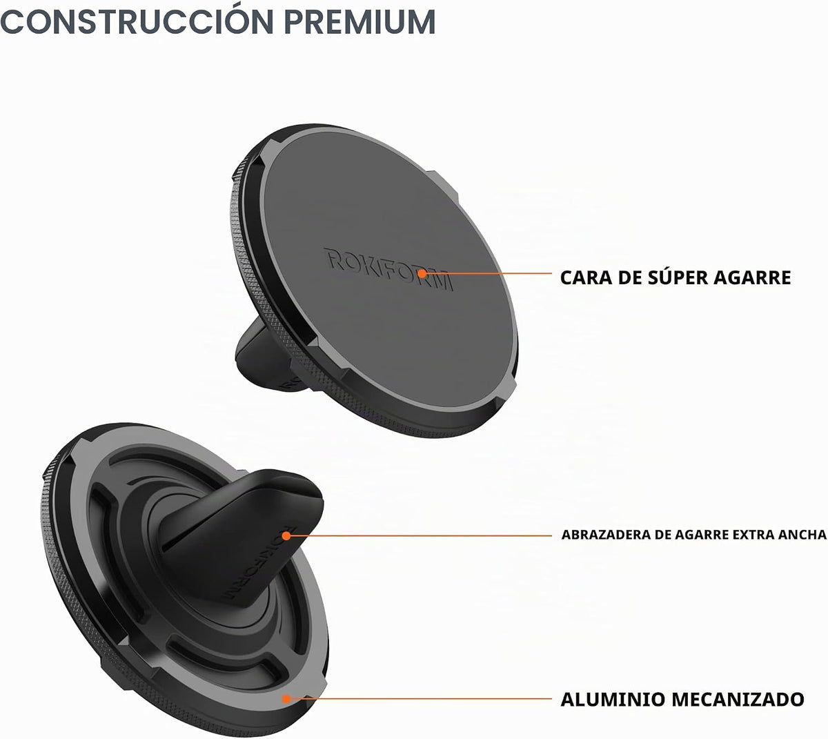 Rokform Soporte de teléfono con doble imán para ventilación, clip de agarre