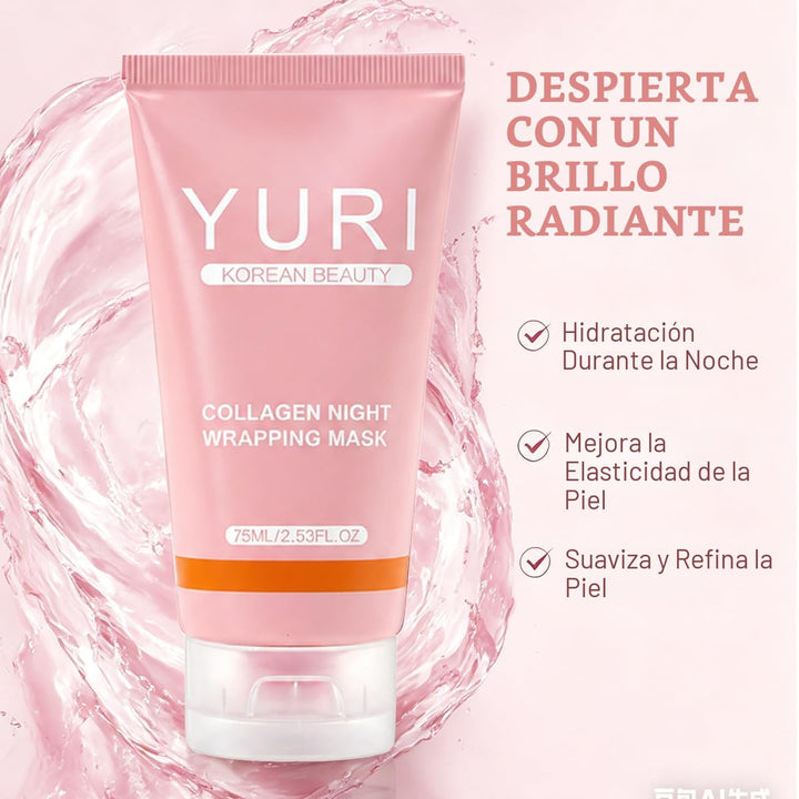 YURI - Máscara de colágeno, máscara de envoltura nocturna de coláge...