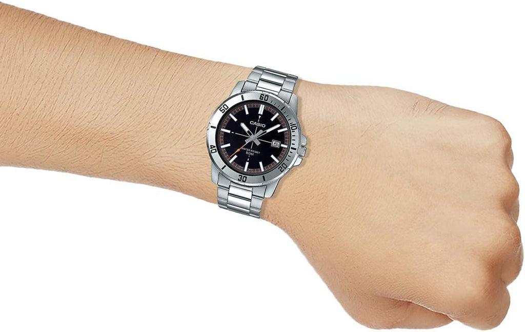 Casio Reloj Hombre Analógico Dial Marrón Acero Inoxidable