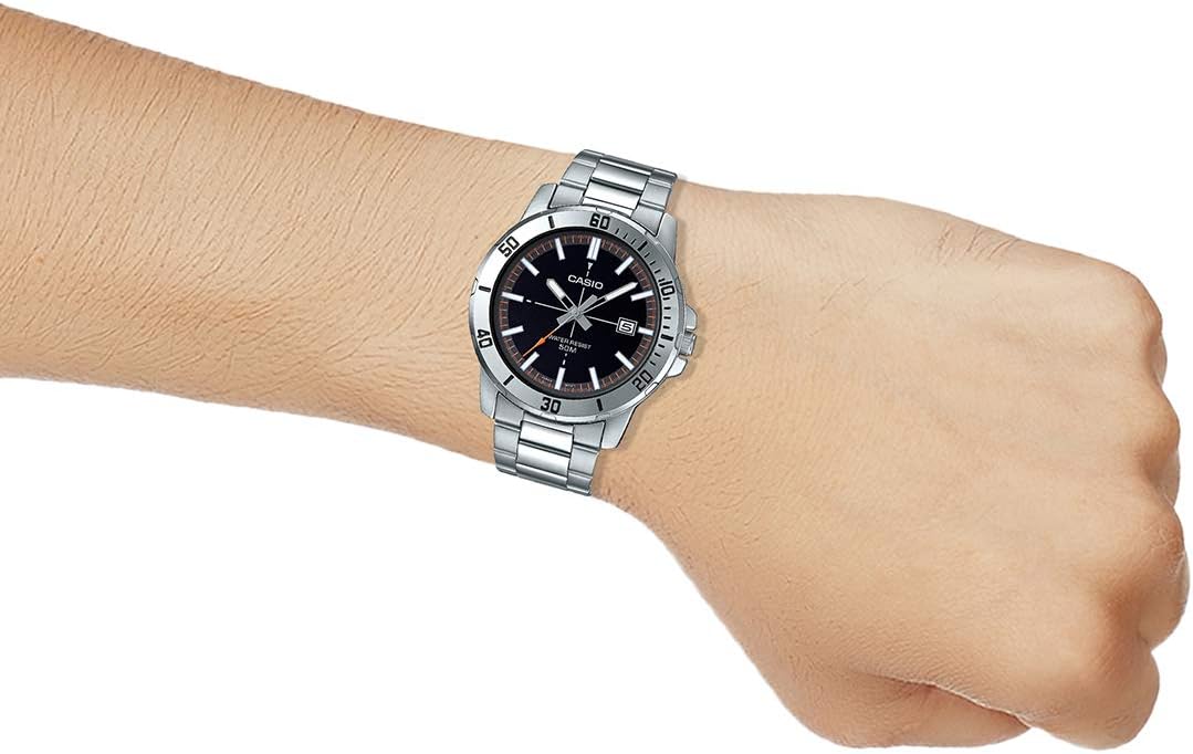 Casio Reloj Hombre Analógico Dial Marrón Acero Inoxidable