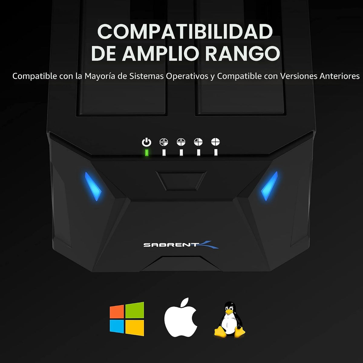 SABRENT USB 3.0 Estación de Acoplamiento para Discos Duros de Doble Bahía y Clonador (EC-HD2B)