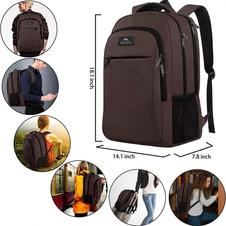 MATEIN - Mochila para laptop de 15 pulgadas, mochila escolar con pu...