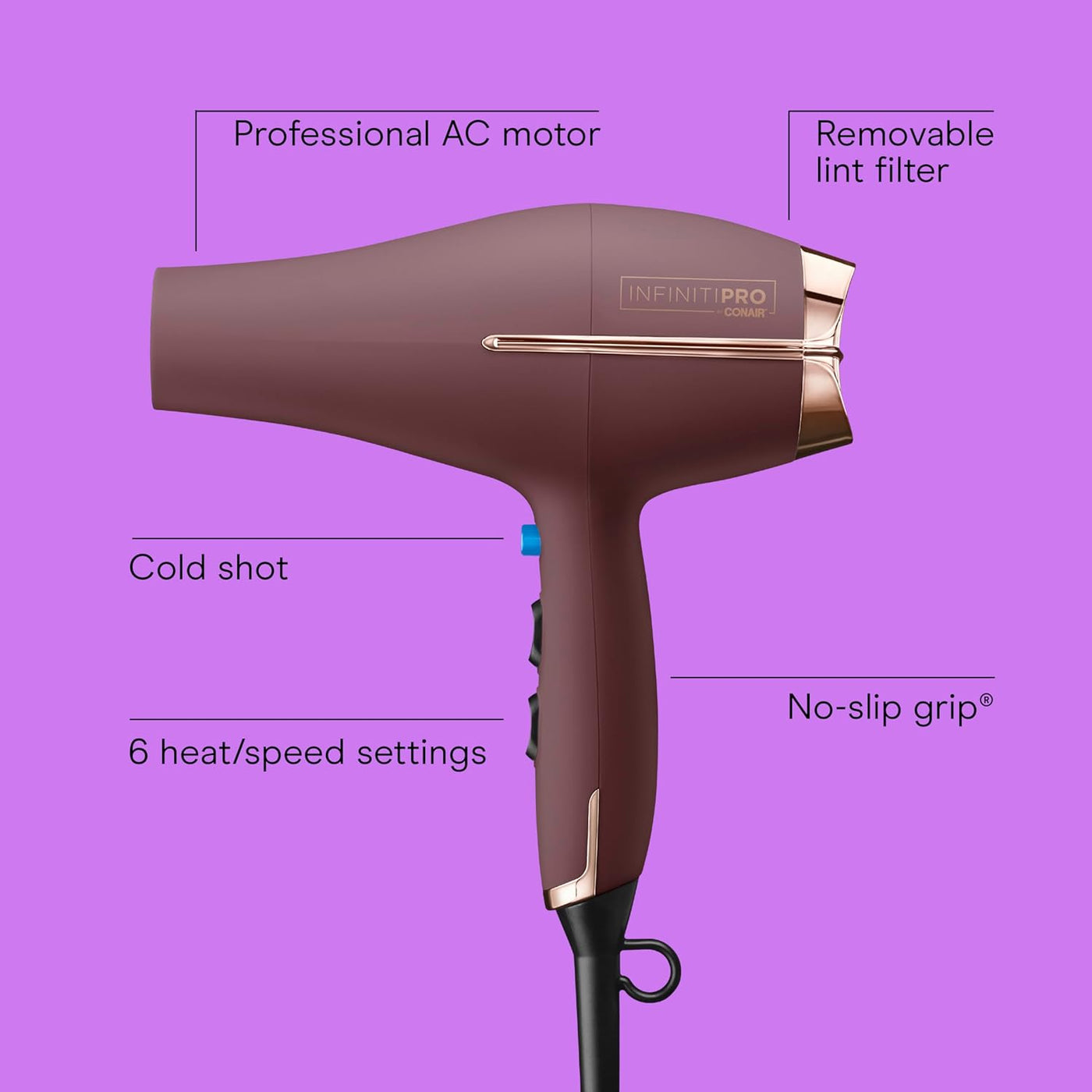INFINITI PRO by Conair - Secador de pelo, 1875 W con difusor y acce...