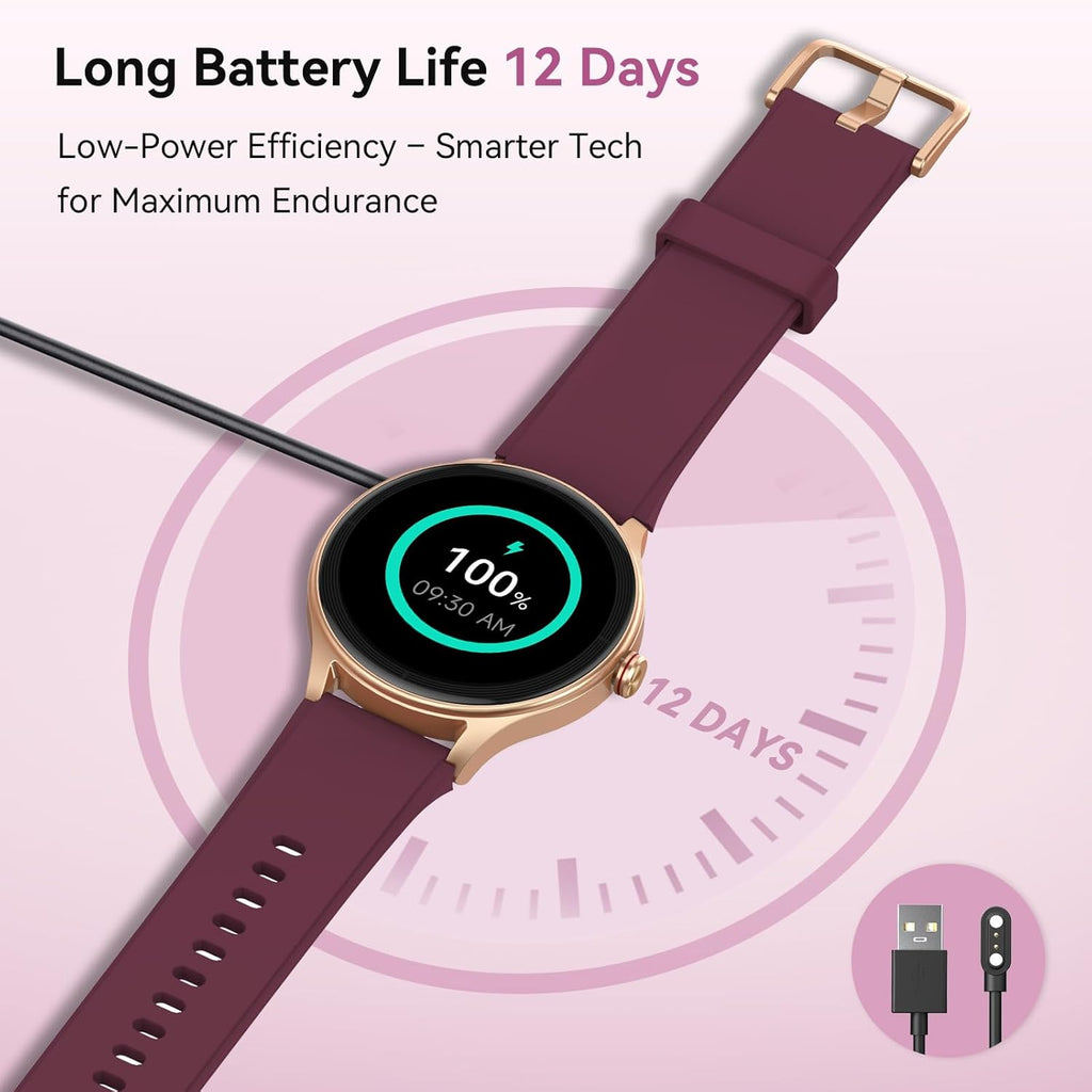 Fitpolo - Reloj inteligente para mujer, pantalla HD de 1.57 pulgadas