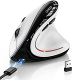 Uineer Ratón vertical inalámbrico ergonómico, 3 modos Bluetooth 5.0/4.0 y
