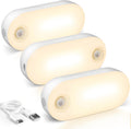 Luz Nocturna Recargable con Sensor de Movimiento, Funciona con Pilas de 1500mAh, Luz LED Adhesiva para Armario, Luminosidad Ajustable de 1-80LM para Baño, Cocina, Escaleras, Pasillo, 3 Paquetes
