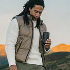 Owala SmoothSip Slider - Vaso de café de acero inoxidable con aislamiento de cerámica, sin sabor metálico, reutilizable, taza de café helado caliente, libre de BPA, 12 onzas, muy, muy oscuro