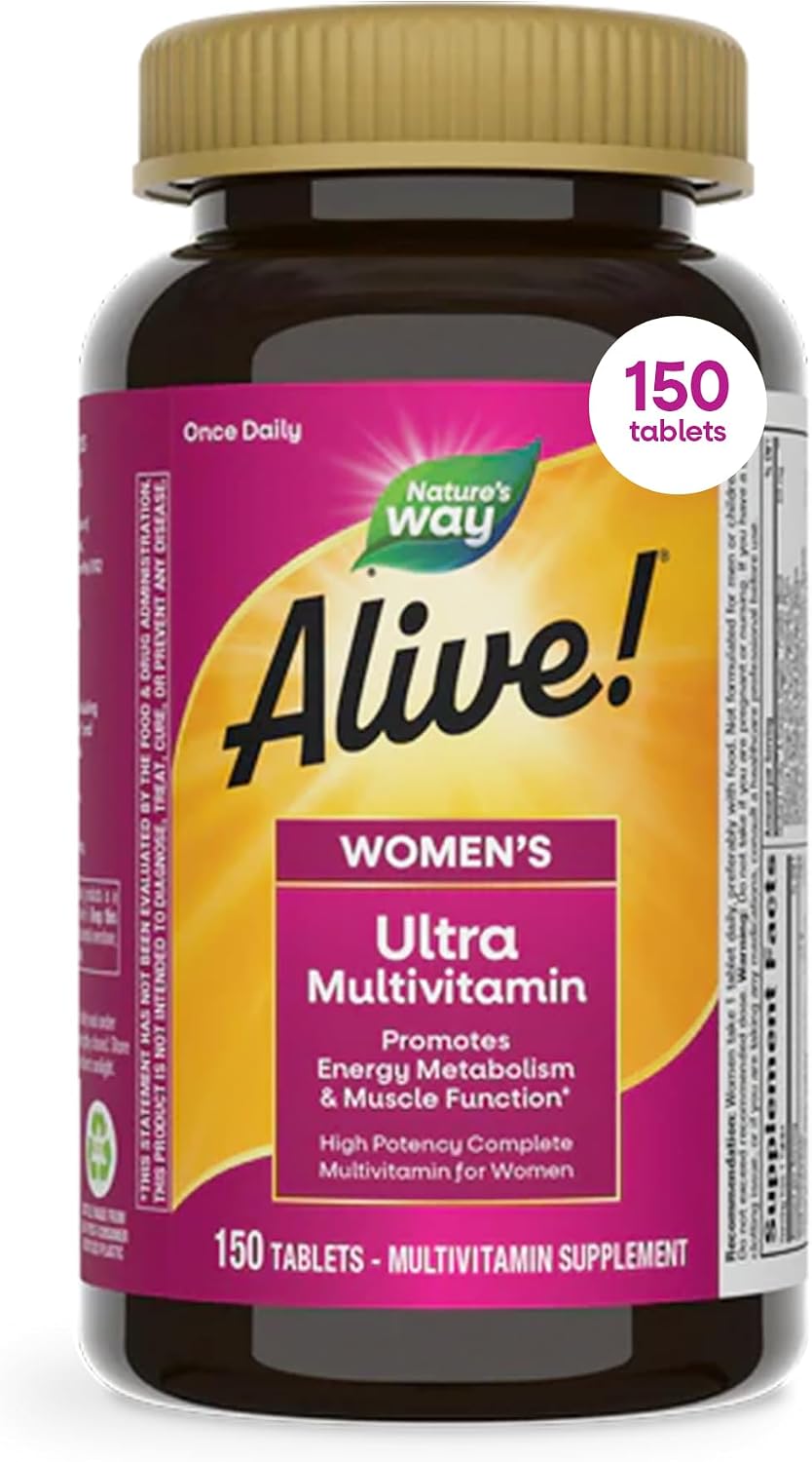 Nature's Way ¡Alive! Ultra Multivitamínico diario para mujer, f...
