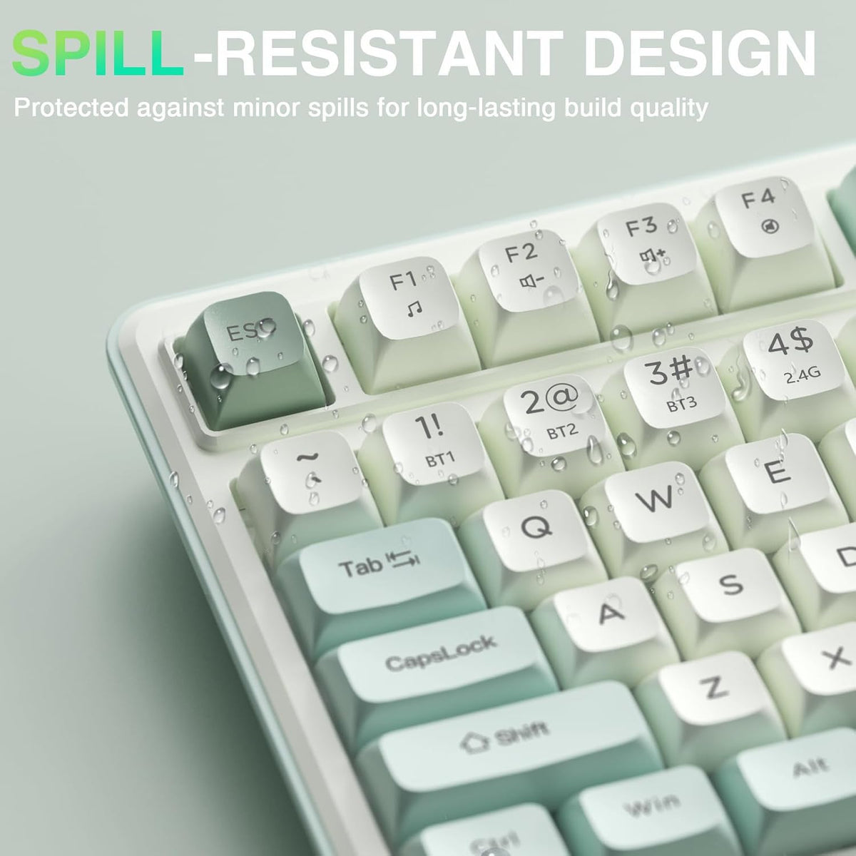 SOLAKAKA SK90 Teclado inalámbrico para juegos al 75% con perilla mu...