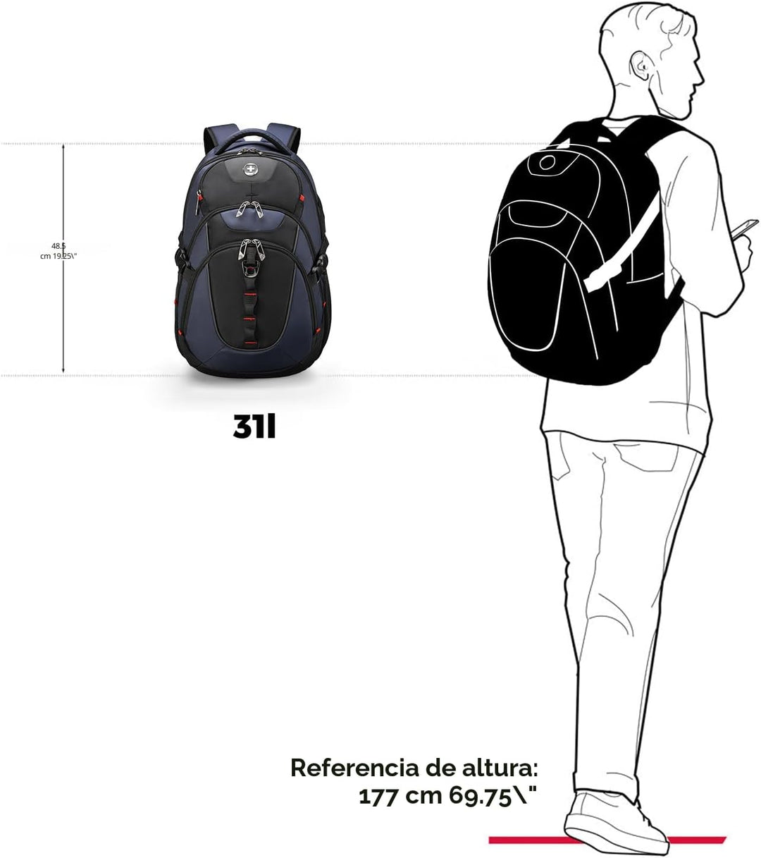 swissdigital Mochila para portátil de viaje de negocios, para hombr...