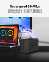 TERRAMASTER Caja RAID USB D2-320 - USB 3.2 Gen 2 10Gbps Tipo C 2Bay...