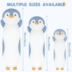 Animal de peluche de pingüino de 36 pulgadas, suave y largo, almohada de peluche de pingüino azul, regalo para niños, niños y niñas, cumpleaños, Pascua
