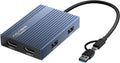 ACASIS Adaptador USB C a HDMI dual DisplayLink, 4K@60Hz, 2 HDMI y 3 puertos USB-A, carga PD de 100W, estación de acoplamiento USB C DisplayLink para Mac M1/M2/M3/Windows, adaptador USB A/C a monitor