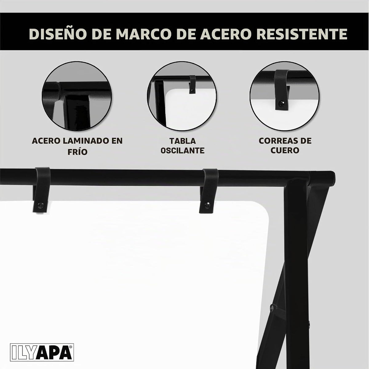 Ilyapa Letrero de metal con marco A, pizarra blanca, 24 x 30 pulgadas, para