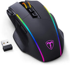 RisoPhy Ratón inalámbrico para juegos, 3 modos 2.4G/USB-C/Bluetooth con