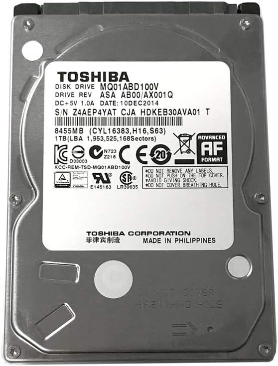 Toshiba disco duro de 1 TB 5400RPM 8MB caché SATA 3.0Gb\/s 2.5 pulg...