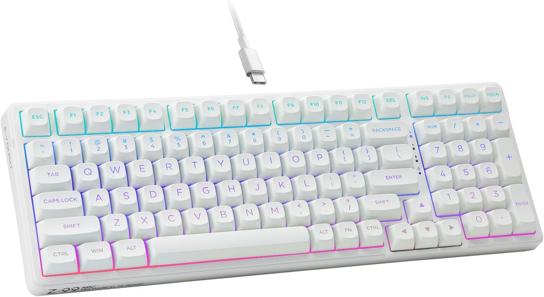 HUO JI E-Yooso Teclado mecánico cremoso con cable, intercambiable e...