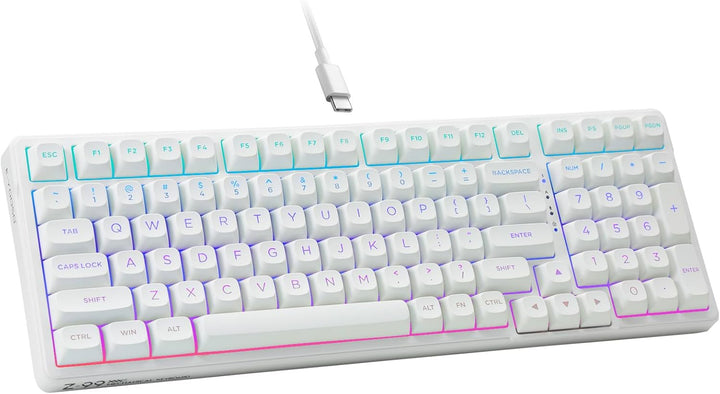 HUO JI E-Yooso Teclado mecánico cremoso con cable, intercambiable e...