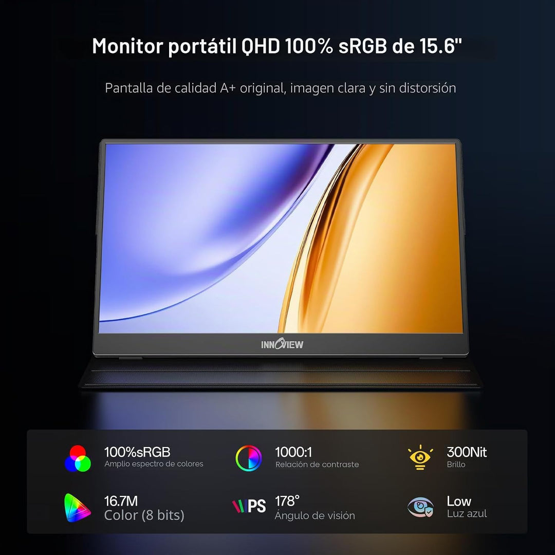InnoView Monitor portátil 2K para portátil 15.6 "2560 × 1440 QH...