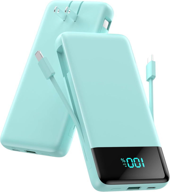 Cargador portátil para iPhone, batería delgada de 13800 mAh con cab...