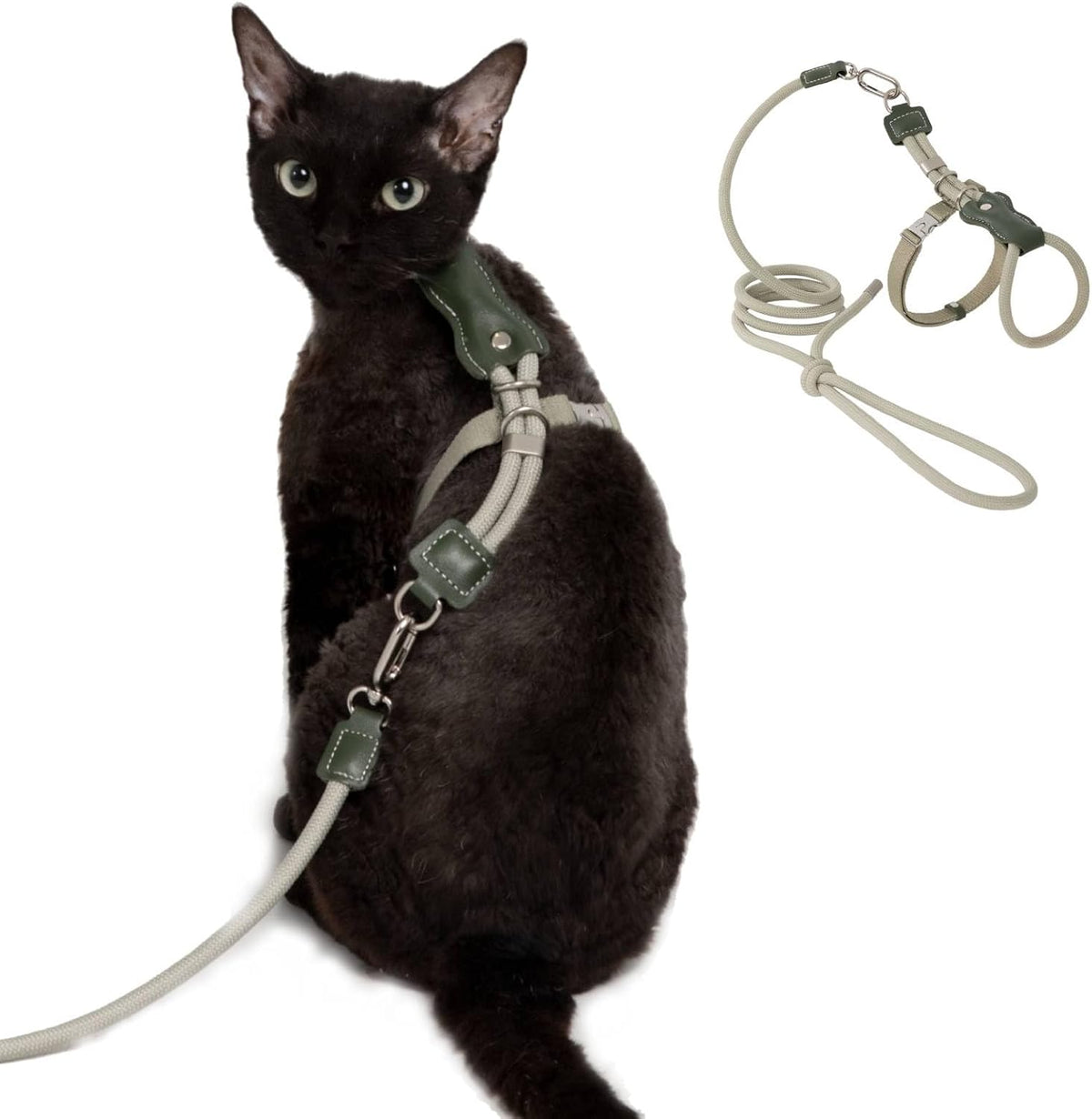 Juego de arnés y correa ajustable para gatos a prueba de escape