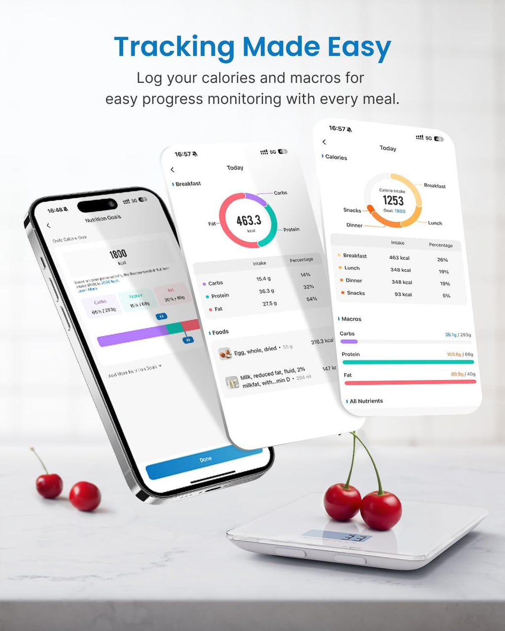 RENPHO Báscula de alimentos inteligente con calculadora nutricional