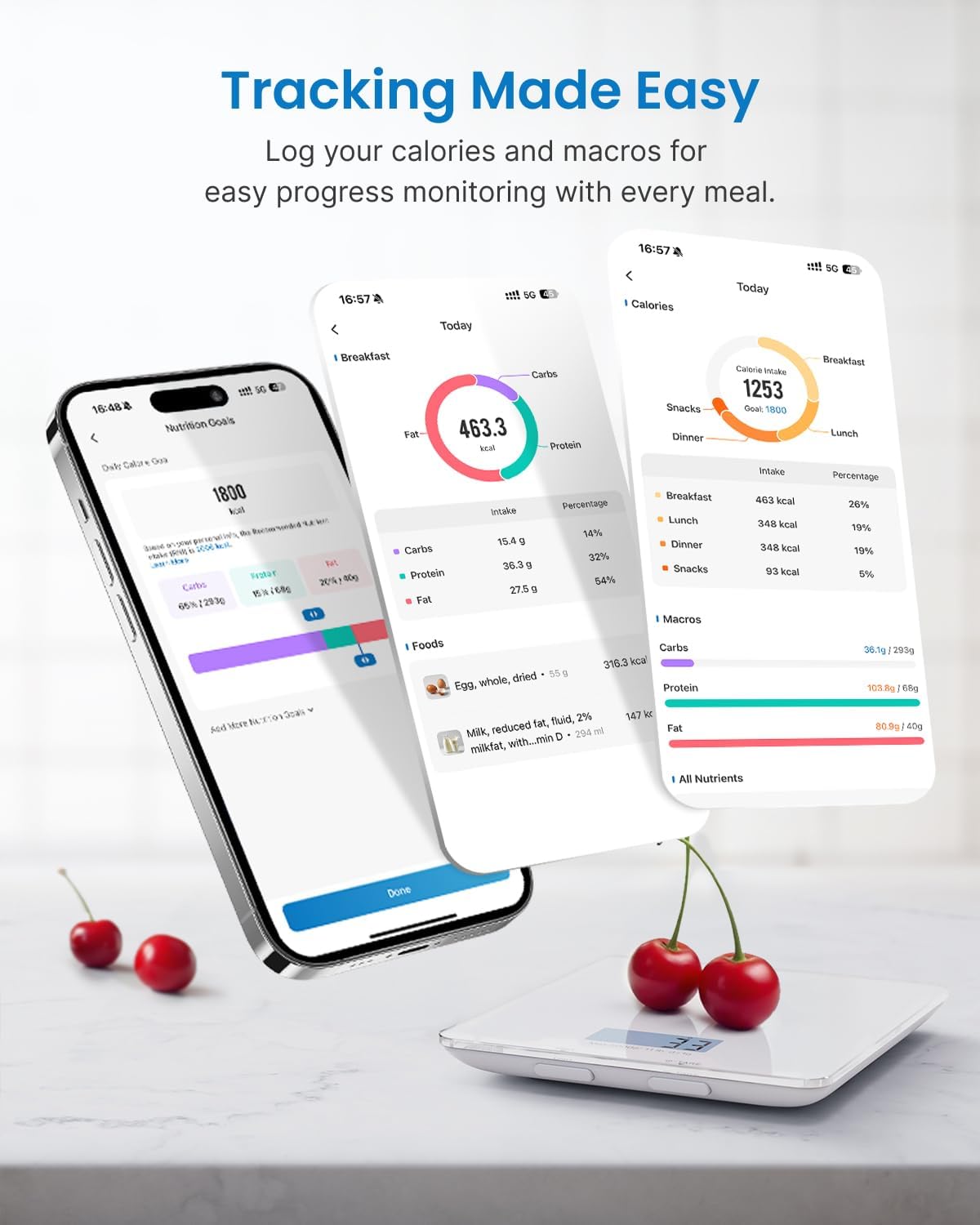 RENPHO Báscula de alimentos inteligente con calculadora nutricional