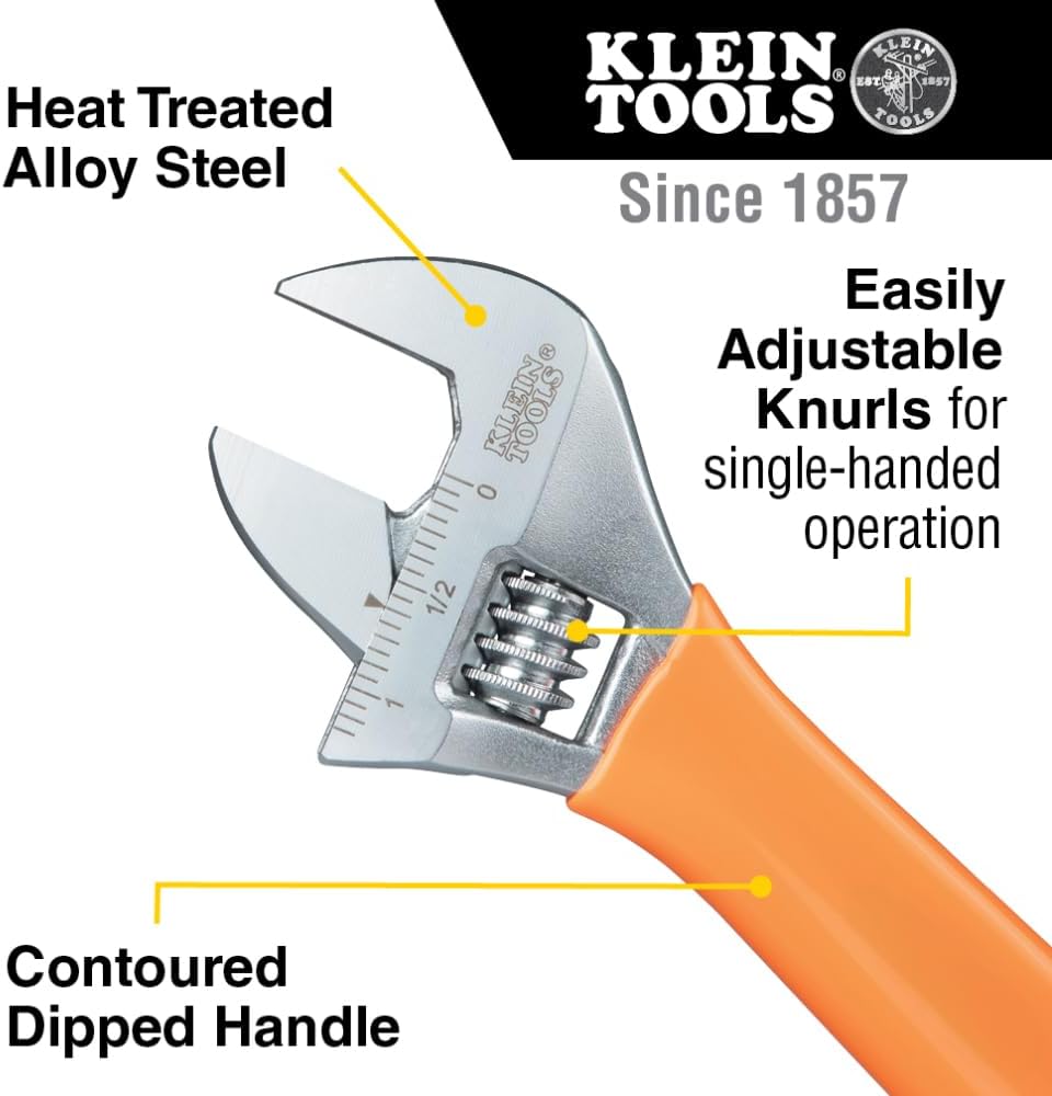KLEIN TOOLS D5073 Juego de llaves ajustables de capacidad extra de 3 piezas