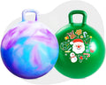 Paquete de 2 bolas de tolva de 18 pulgadas, juego de bolas hinchables verde y nube con asas, bombas y pinzas para el cabello, juguetes inflables de salto para niños de 3 a 8 años