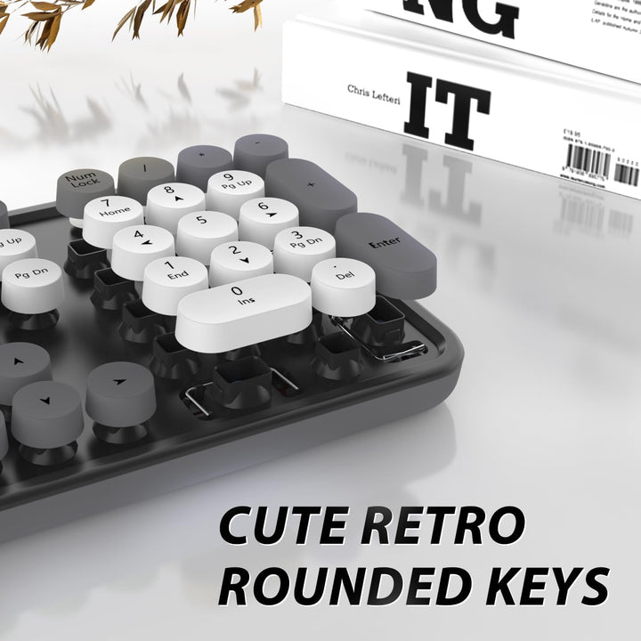 Teclado y ratón inalámbricos, KOOTOP lindo teclado y ratón, teclado...