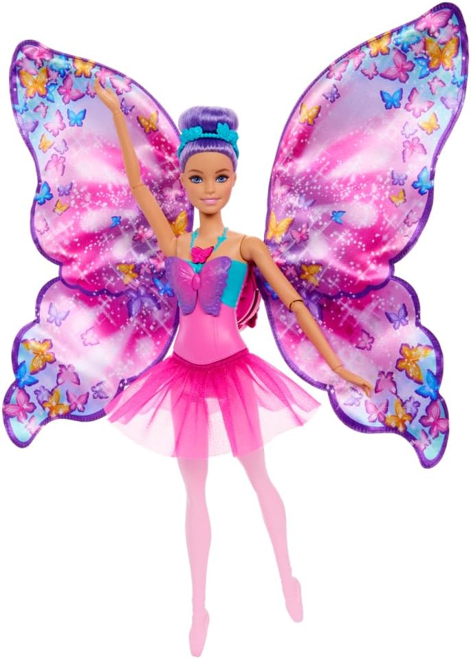 Barbie Muñeca Dance and Flutter con transformación 2 en 1 de bailar...