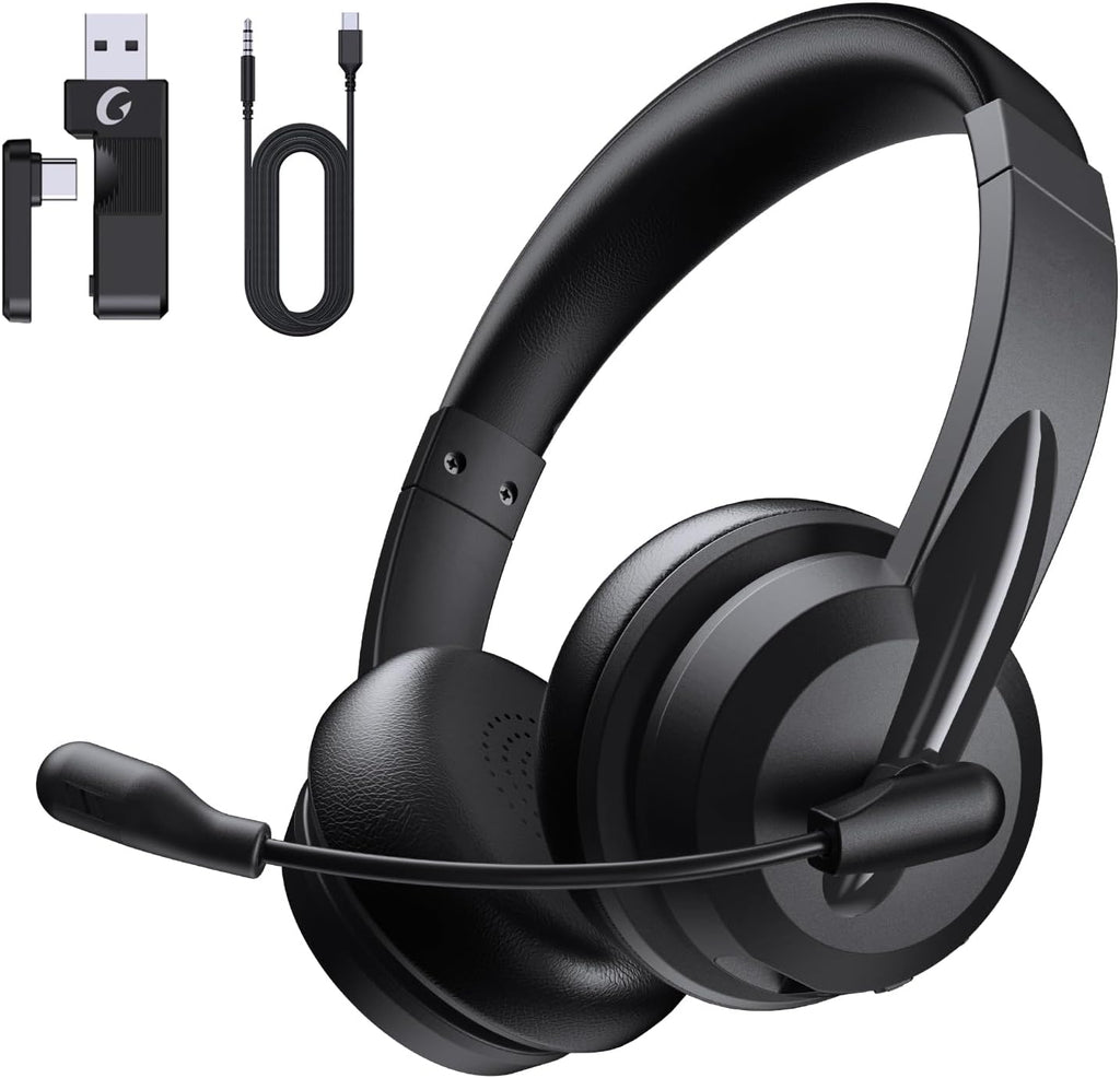 AOC Auriculares inalámbricos con micrófono para trabajo, cancelación de