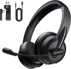 AOC Auriculares inalámbricos con micrófono para trabajo, cancelación de