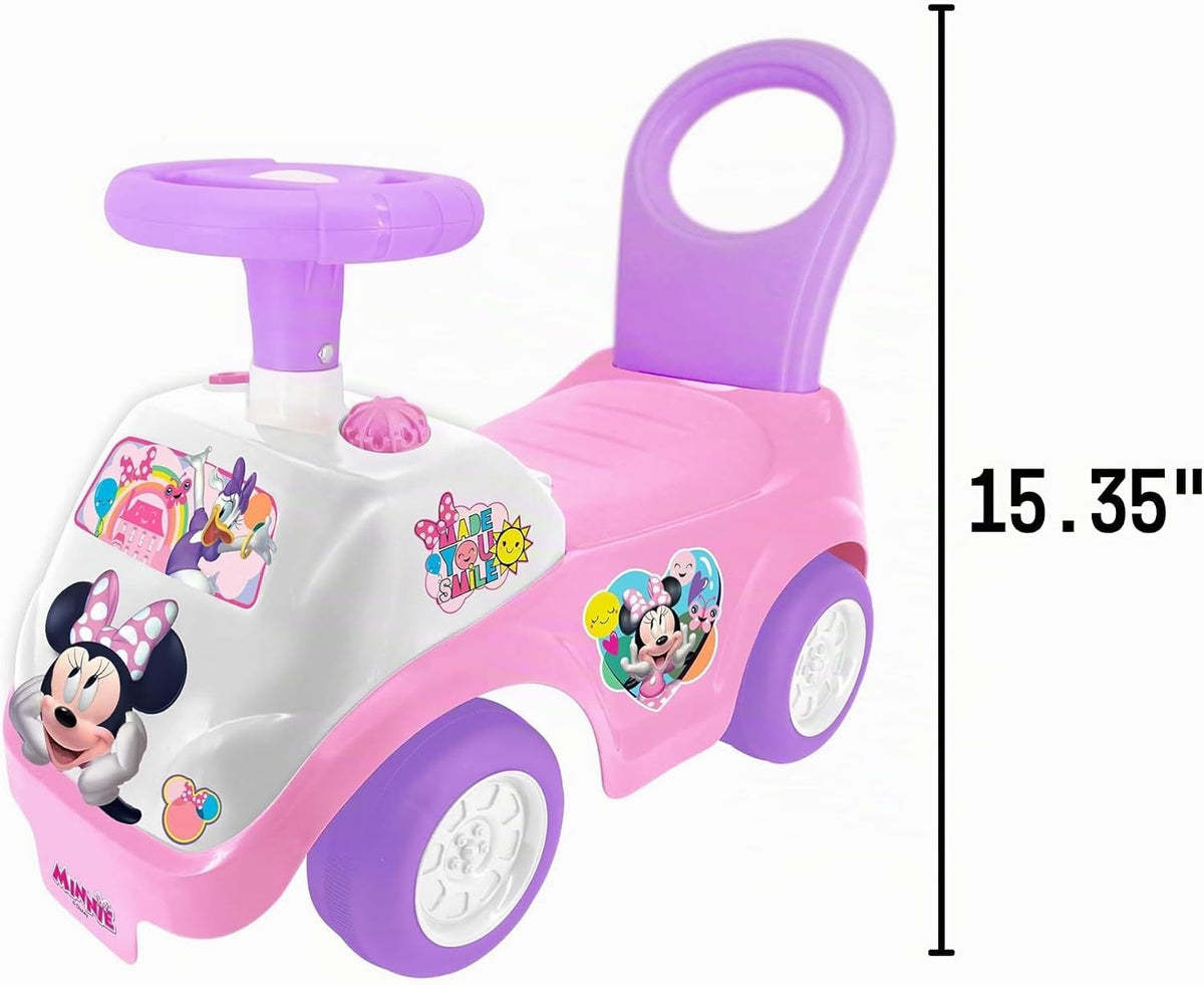 Kiddieland Disney Minnie Mouse Auto Para Jugar Con Luces y Sonidos, Para Empujar