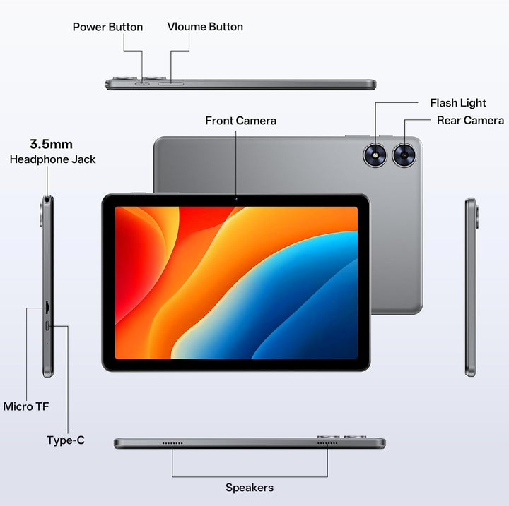 Tablet de 101 pulgadas tableta Android 15 con procesador