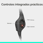 Logitech H390 Auriculares estéreo con cable para PC/portátil, USB-A, color negro