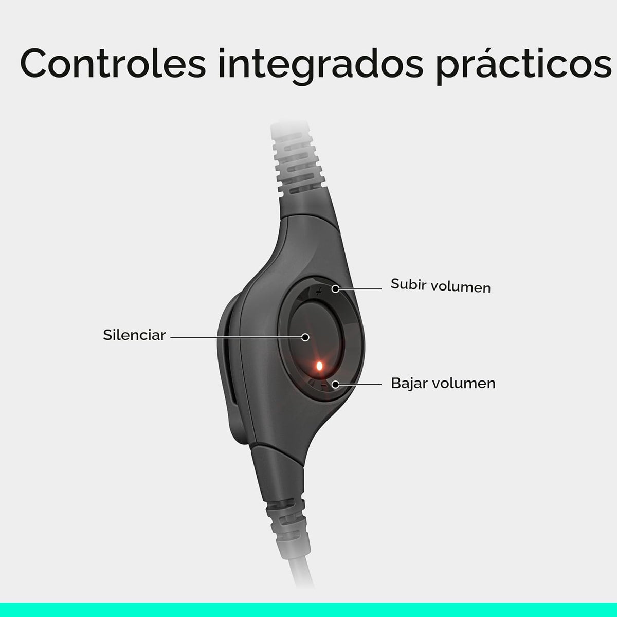 Logitech H390 Auriculares estéreo con cable para PC/portátil, USB-A, color negro