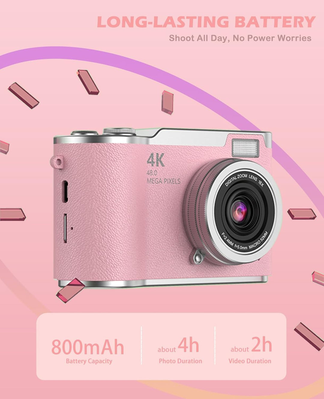 HEYMAO Cámara digital para niños, cámara digital 4K para fotografía...
