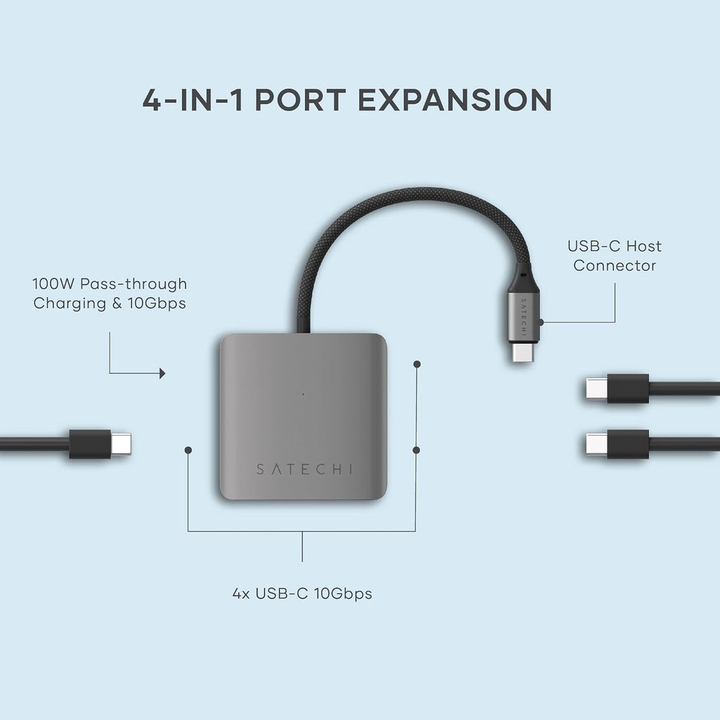 Satechi, ST-H4CPDM, hub USB 3.2 de 4 puertos