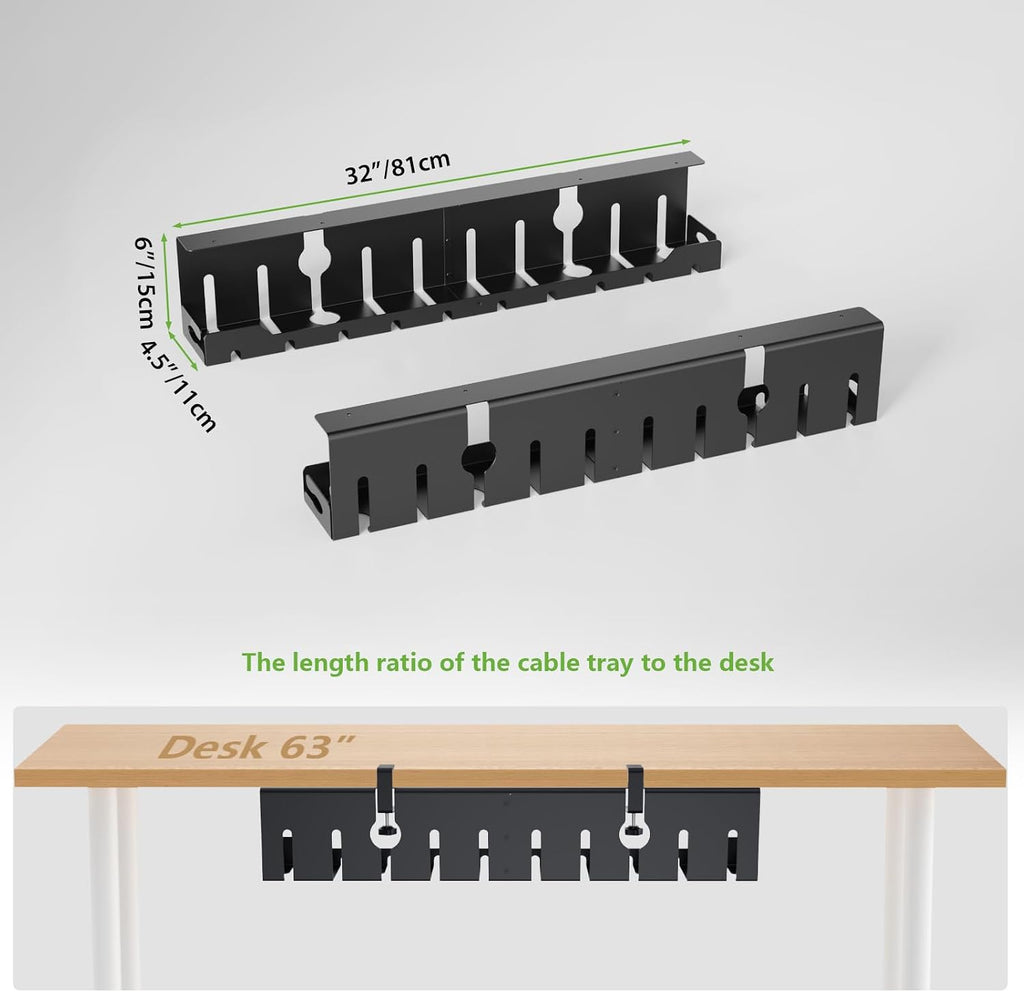 KEEGH Bandeja de organización de cables para debajo del escritorio, 32