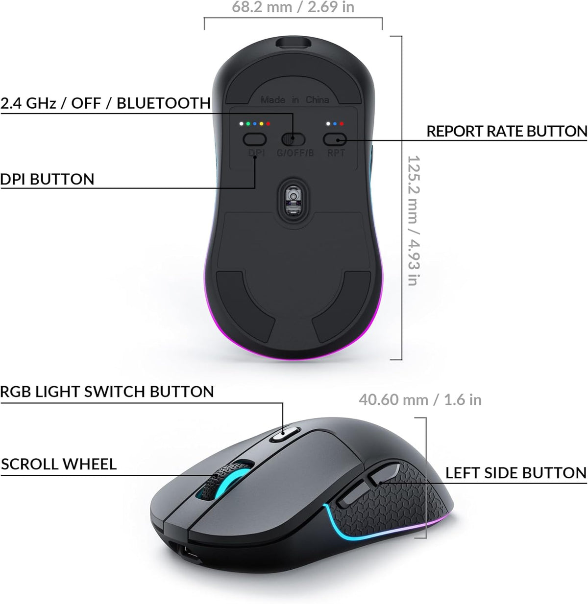 Keychron M3 - Ratón inalámbrico, sensor PAW3395 con botón macro pro...