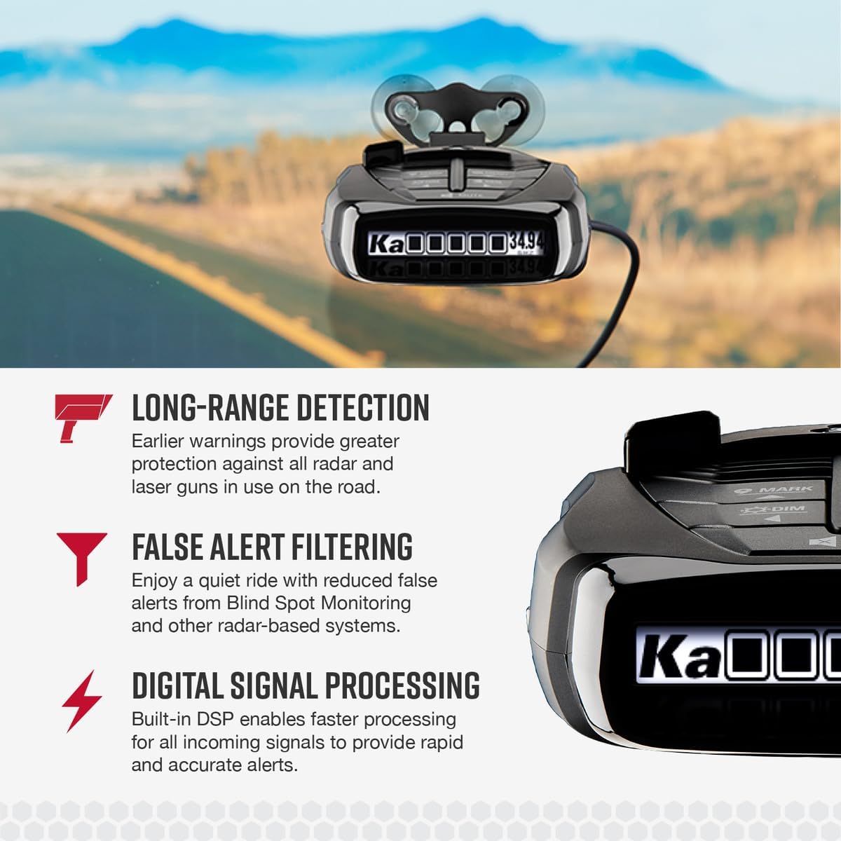 Detector de Radar Láser Cobra RAD 480i Detección de Largo