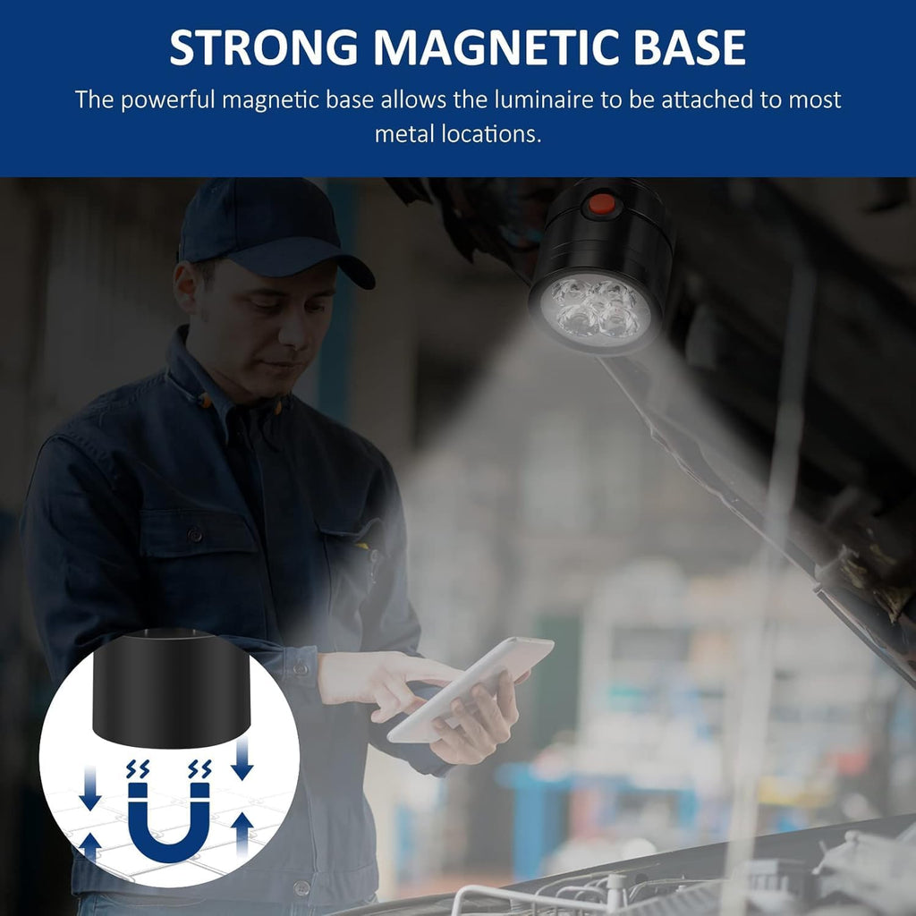 Lámpara Luz de trabajo magnética, luz LED para máquina con cuello de cisne flexible y base magnética, lámpara de herramientas para torno de taller, banco de trabajo, máquina de coser, parrilla, iluminación