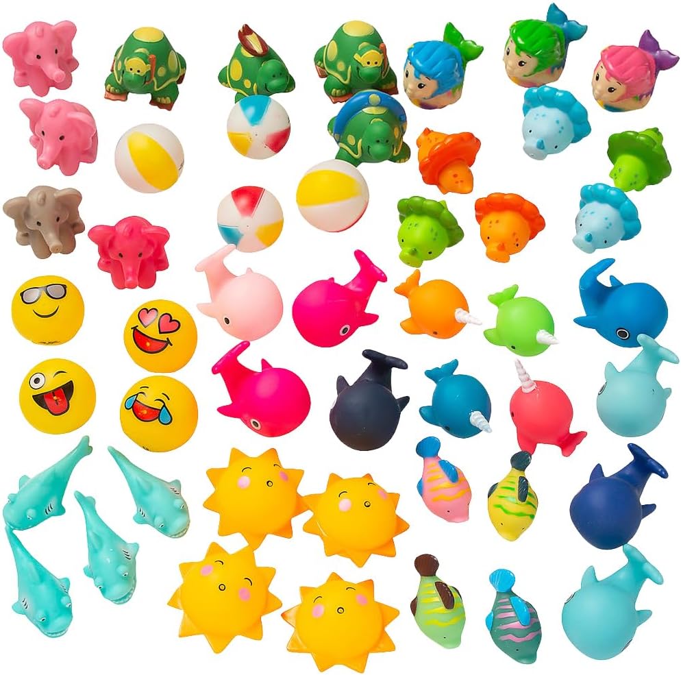 Fun Express Surtido de 50 juguetes de piscina de vinilo para niños