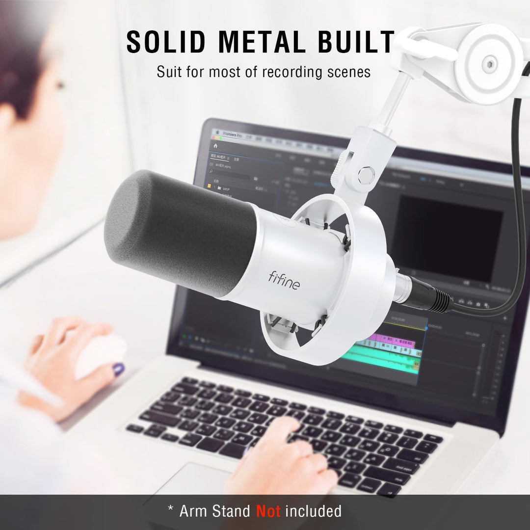 FIFINE Micrófono dinámico de estudio XLR, micrófono USB para PC y p...