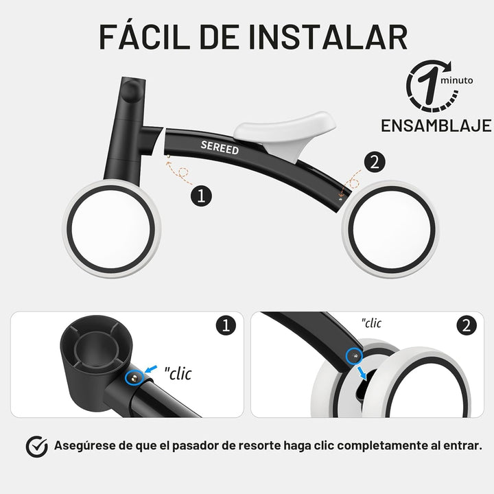 SEREED - Bicicleta de equilibrio para bebés de 1 año, niños